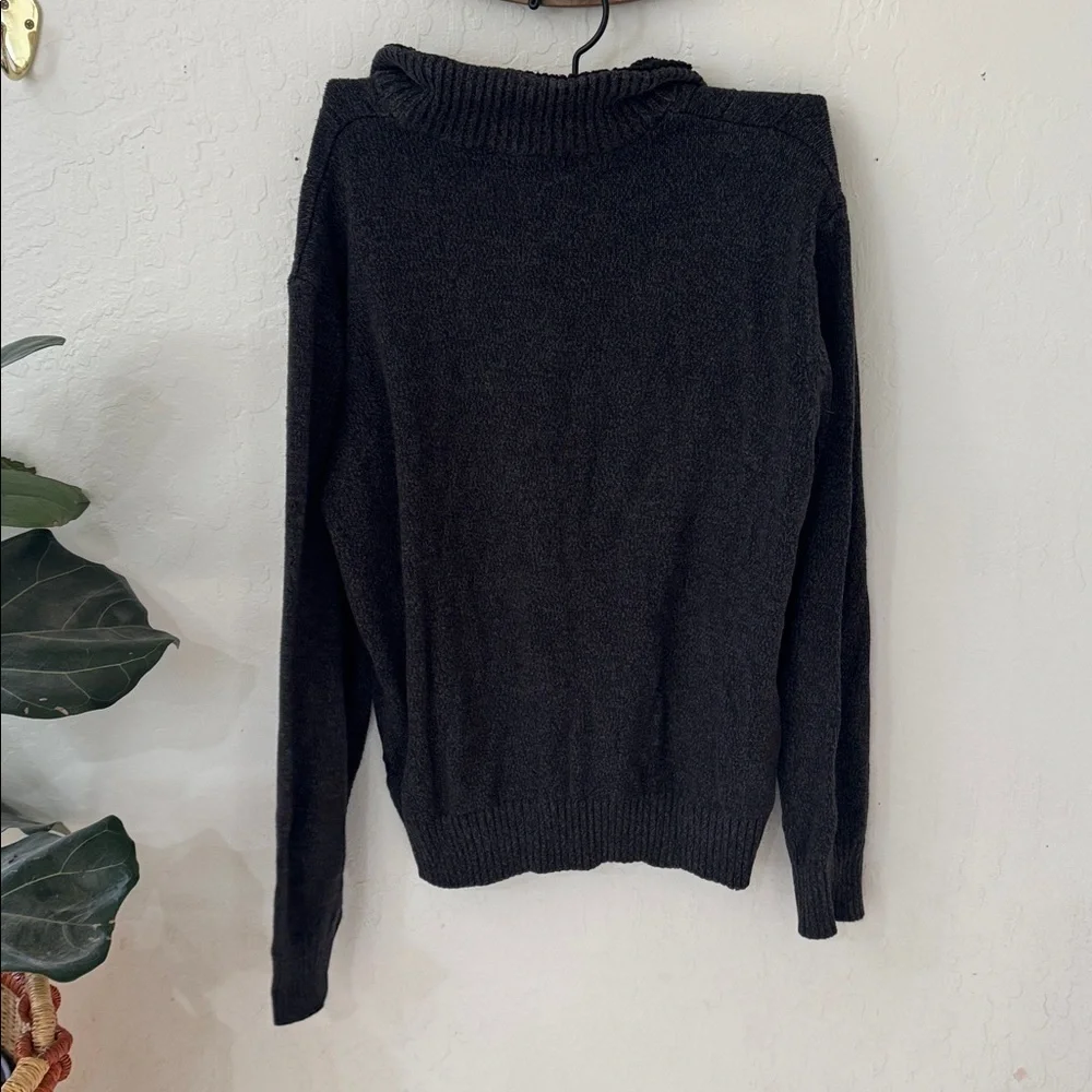 Tricot St Raphael Men’s Large 100% Cotton Gray Washed Sherpa Collar Henley Zip